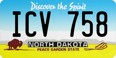 ND license plate ICV758