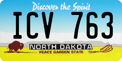 ND license plate ICV763
