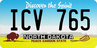 ND license plate ICV765
