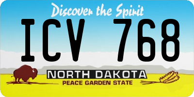 ND license plate ICV768