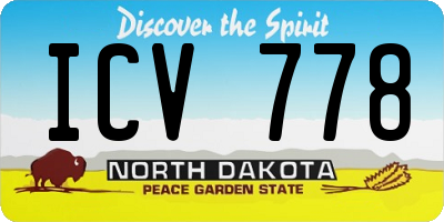 ND license plate ICV778