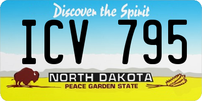 ND license plate ICV795