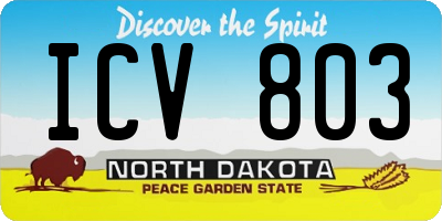 ND license plate ICV803