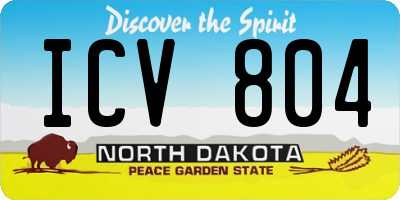 ND license plate ICV804