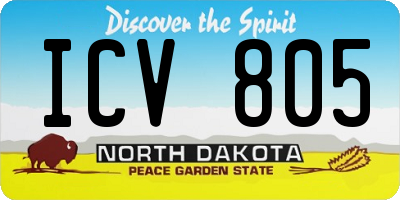 ND license plate ICV805