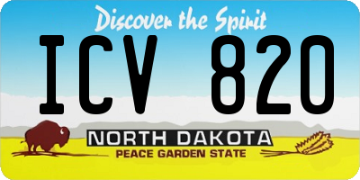 ND license plate ICV820