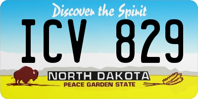 ND license plate ICV829