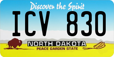 ND license plate ICV830