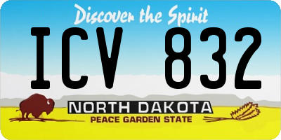 ND license plate ICV832