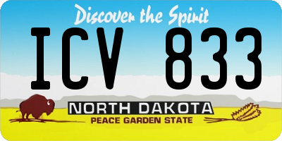 ND license plate ICV833