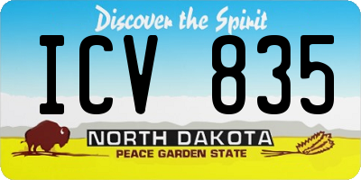 ND license plate ICV835