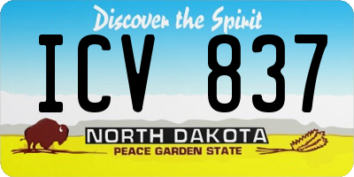 ND license plate ICV837