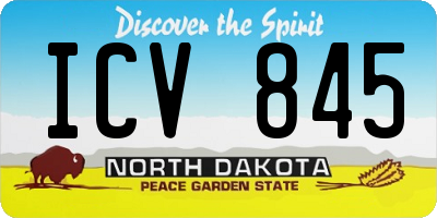 ND license plate ICV845