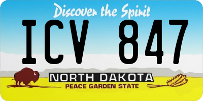 ND license plate ICV847