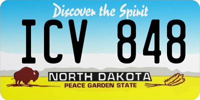 ND license plate ICV848