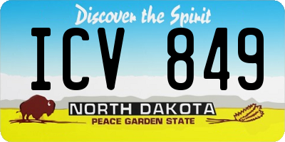 ND license plate ICV849