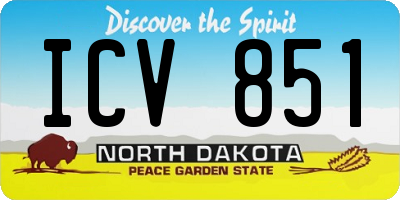 ND license plate ICV851
