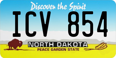 ND license plate ICV854