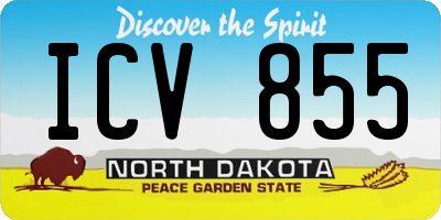 ND license plate ICV855