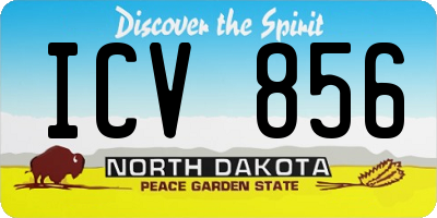 ND license plate ICV856