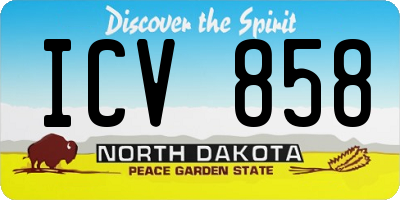 ND license plate ICV858