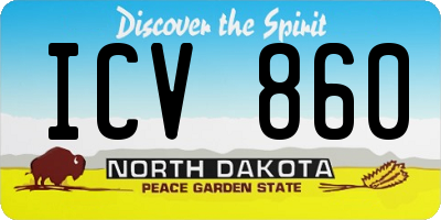 ND license plate ICV860