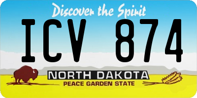 ND license plate ICV874