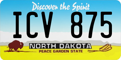ND license plate ICV875