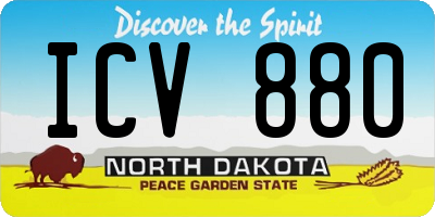 ND license plate ICV880