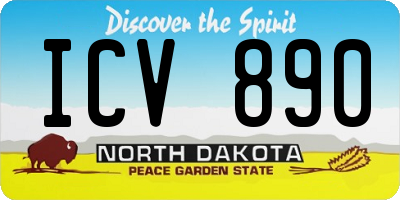 ND license plate ICV890