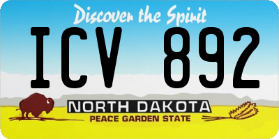 ND license plate ICV892