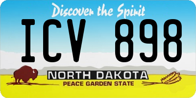 ND license plate ICV898