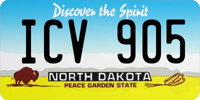 ND license plate ICV905