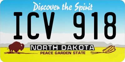 ND license plate ICV918