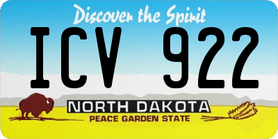 ND license plate ICV922