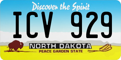 ND license plate ICV929