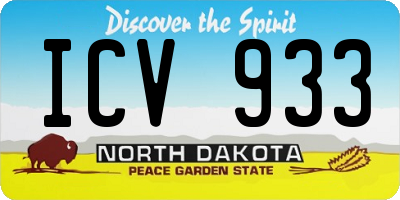ND license plate ICV933