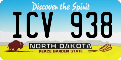 ND license plate ICV938