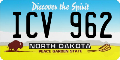 ND license plate ICV962