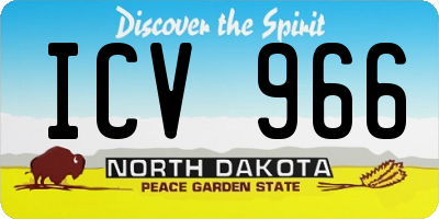 ND license plate ICV966