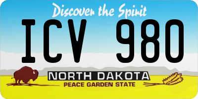 ND license plate ICV980