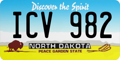 ND license plate ICV982