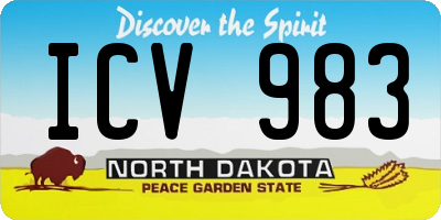 ND license plate ICV983