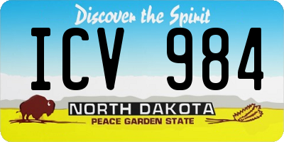 ND license plate ICV984