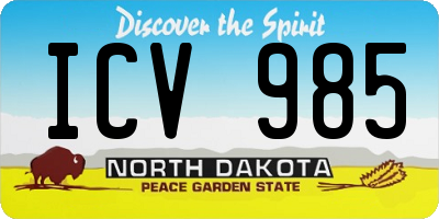 ND license plate ICV985