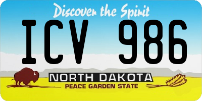 ND license plate ICV986