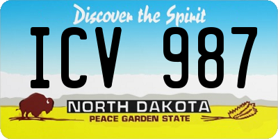ND license plate ICV987
