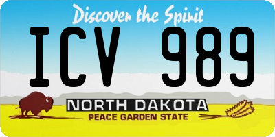 ND license plate ICV989