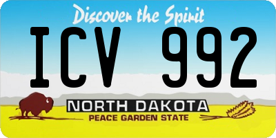 ND license plate ICV992