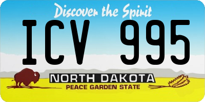 ND license plate ICV995